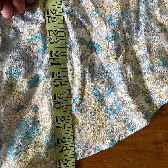 Free People Wild Gardenia Floral Ruffle Tunic Button Down Shirt Blouse S Small - Picture 9 of 12